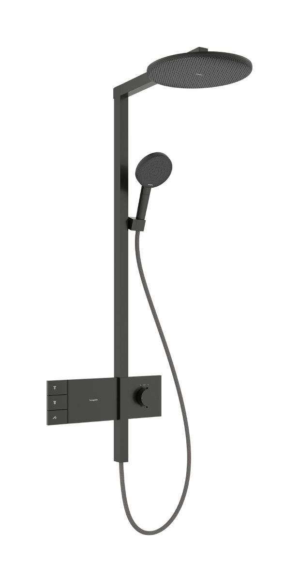 Душевая система hansgrohe Raindance Alive S 300 2jet EcoSmart с ShowerSelect Comfort, 24596340 черный матовый хром - изображение
